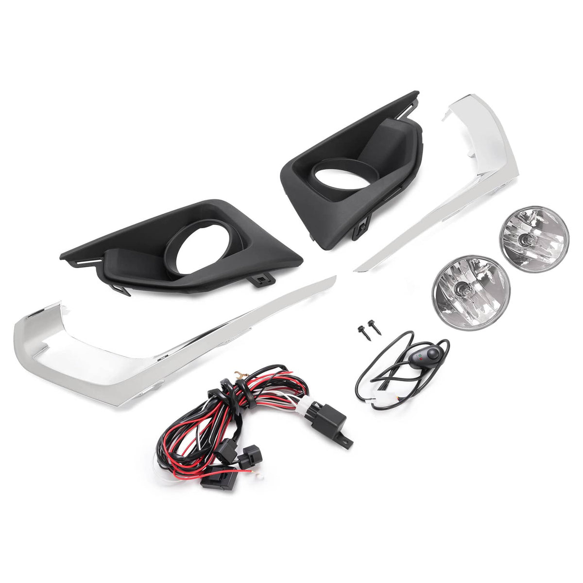 Solid Spare Fog Lights +Bezel+Harness +Switch+Relay For Chevrolet Traverse 2018 19 2020 2021
