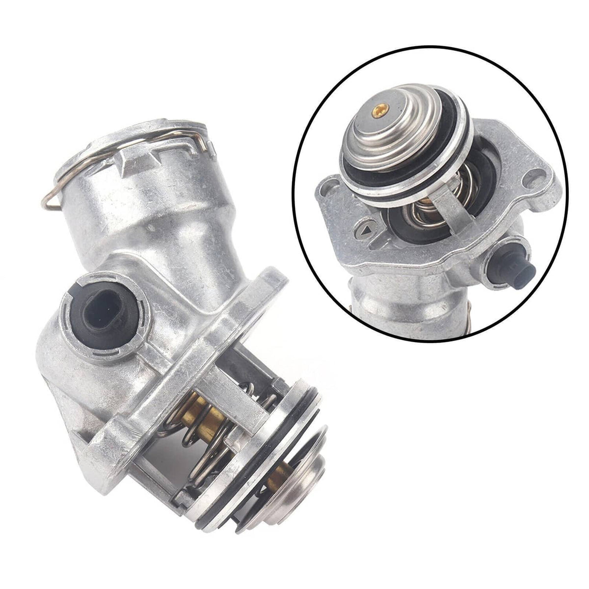 Solidspare Engine Coolant Thermostat Assembly w/ Sensor for Mercedes C300 C350 E350 ML350