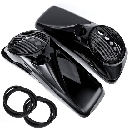 Solidspare 8inch Speaker Saddlebag Lids w/ Tweeter port For 14+ Harley Road King Road Glide