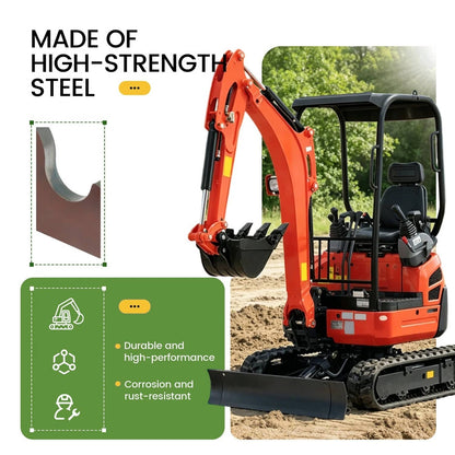 Solidspare Excavator 2 Ears Quick Attach Bucket  Attachment Fit For Kubota KX041 KX018 U17