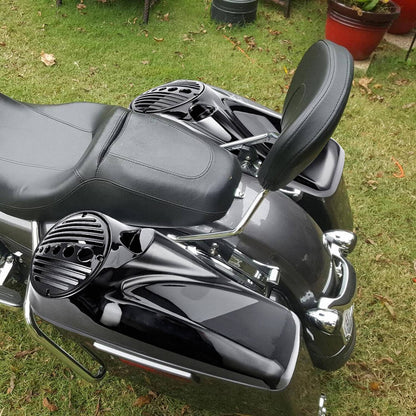 Solidspare 8" Speaker Lids w/ Tweeter port for Harley Touring Glide FLTR FLHT Vivid Black