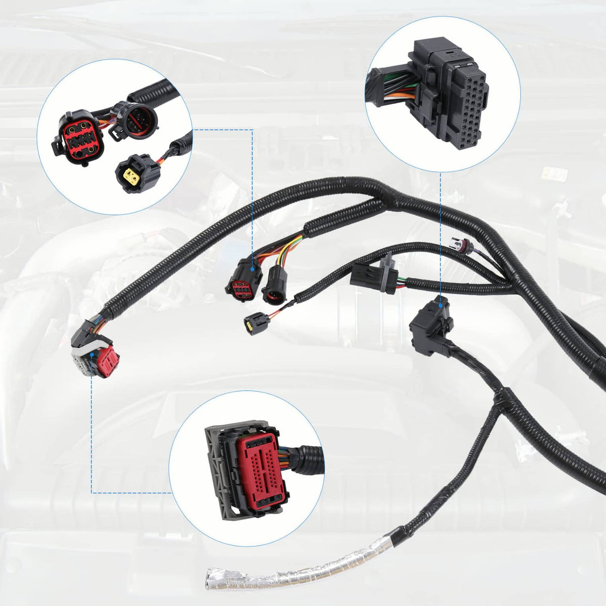 Solidspare OEM#4C3Z12B637AA Engines Wiring Harness For Ford 6.0L Super Duty 9-23-03 & After