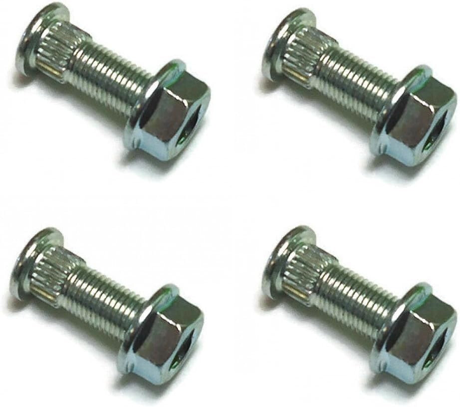 (4 PACK) Front & Rear Wheel Nut + Stud for 1992-2010 Polaris Outlaw Predator 525