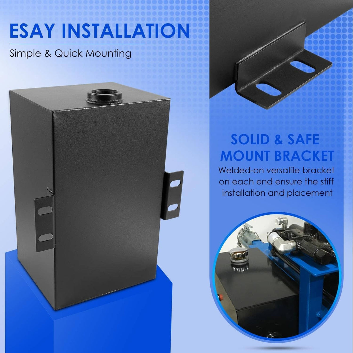 Solid Spare 5 Gallon 14 Gauge Steel Hydraulic Fluid Reservoir Tank with Breather Cap