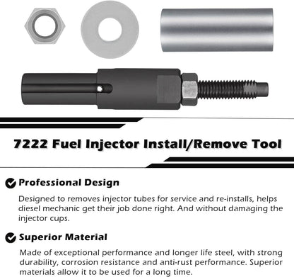 Solid Spare 7222 Injector Tube Remover Installer Kit for GM 6.6L Duramax Diesel J-45910