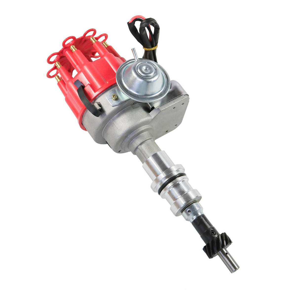 Solidspare FOR SMALL BLOCK FORD 289-302 Small HEI Distributor + SPARK PLUG WIRES