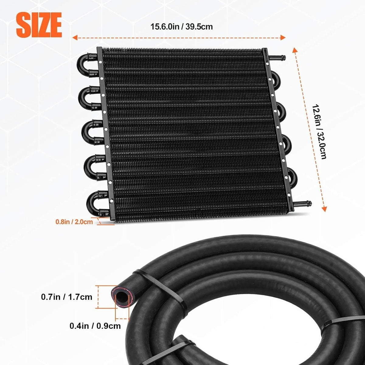 Solidspare 10 Rows Remote Transmission Oil Cooler Radiator Converter Kit Aluminum Universal