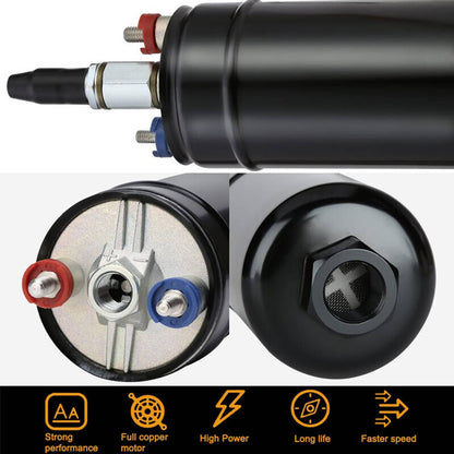 Solidspare 2L Billet High Flow Swirl Fuel Surge Tank AN6 Fitting & 044 External Fuel Pump