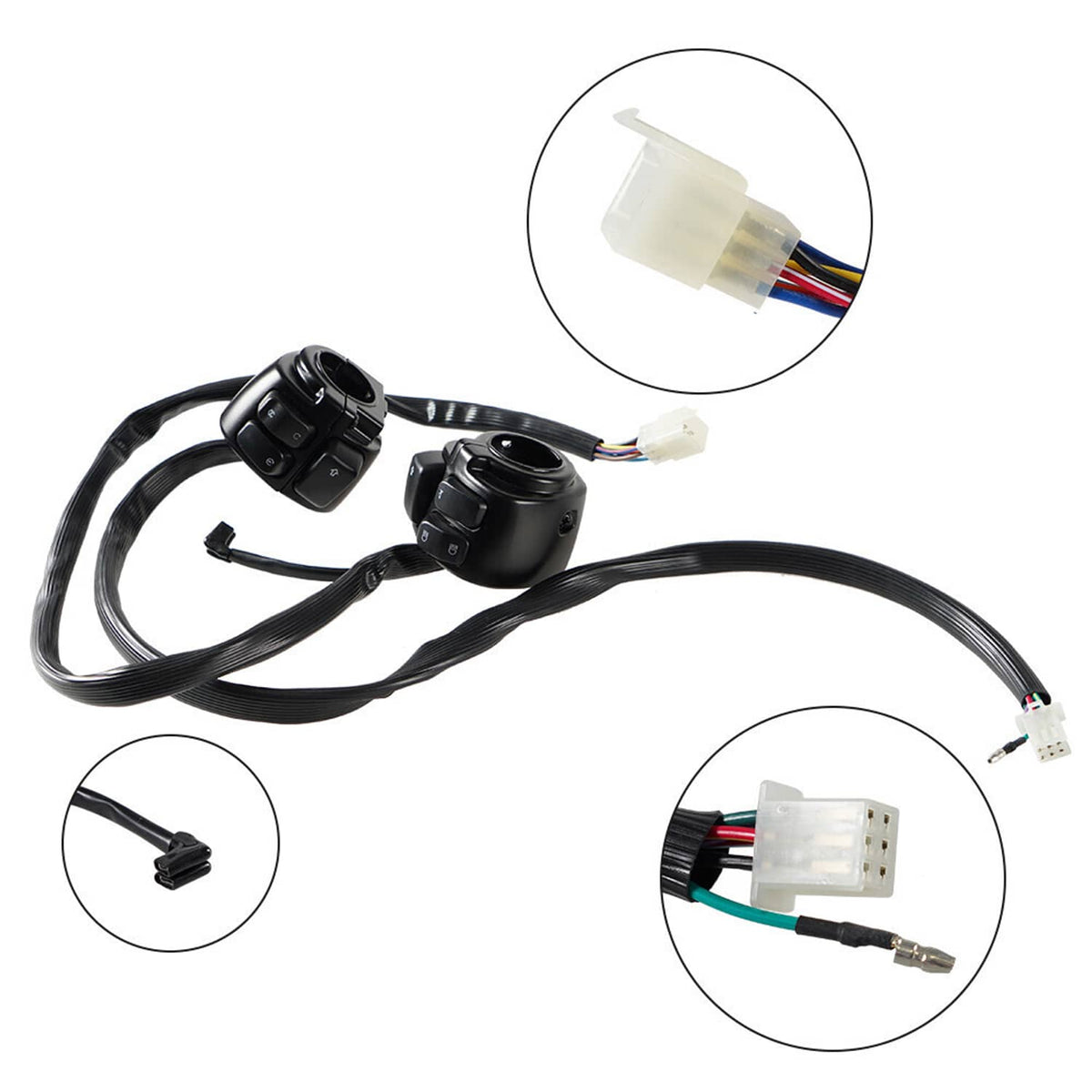 Solidspare Handlebar Control Switches + Wiring Harness for Harley Sportster Dyna 1996-2012