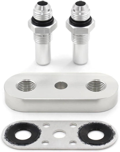 Solidspare Transmission Cooler Line Adapter Plate with 6AN Fittings Seal 6L80E 6L90E 8L90E