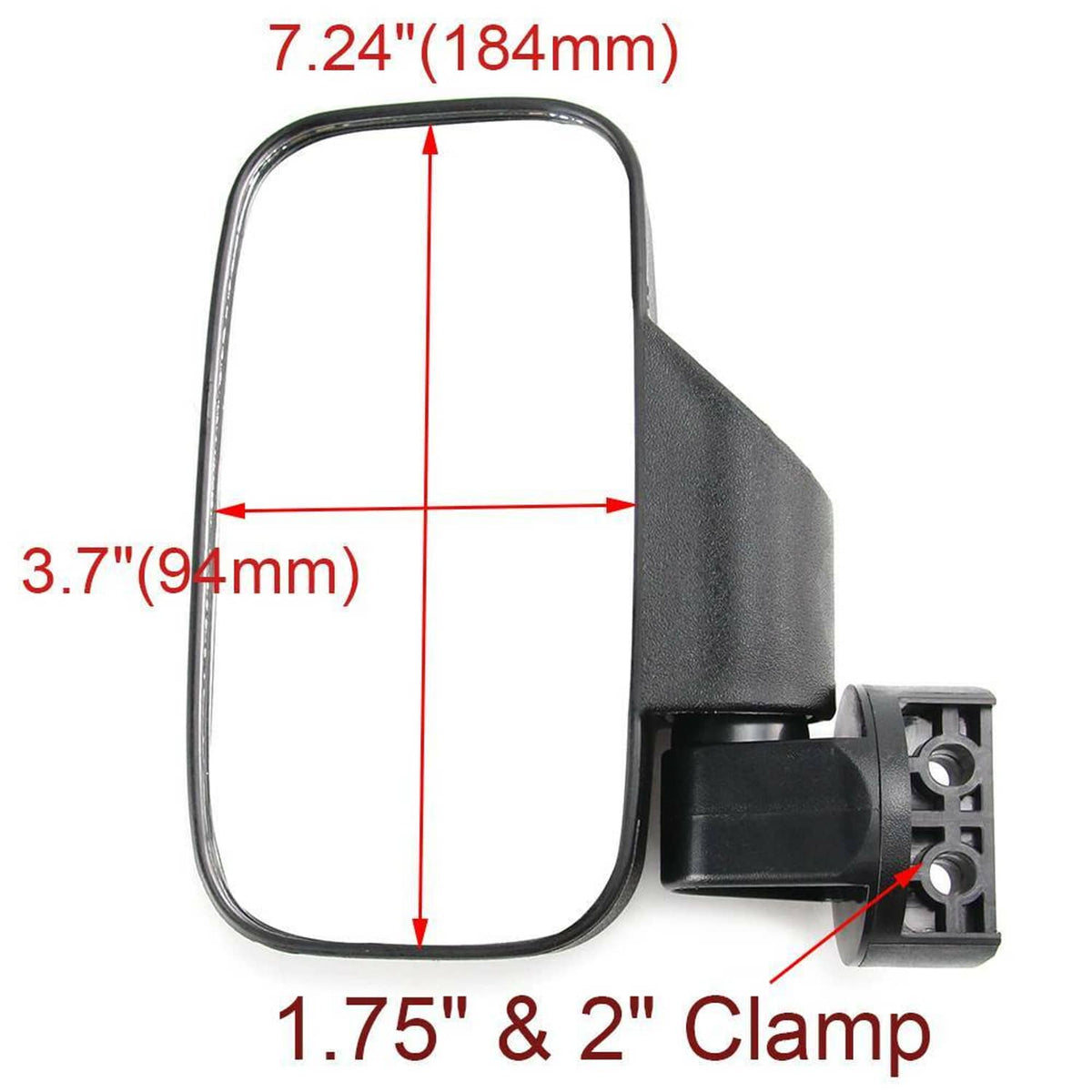 Solidspare Rear View Mirror Set UTV Side Mirrors 1.75" 2" Clamp Roll Cage For Polaris RZR