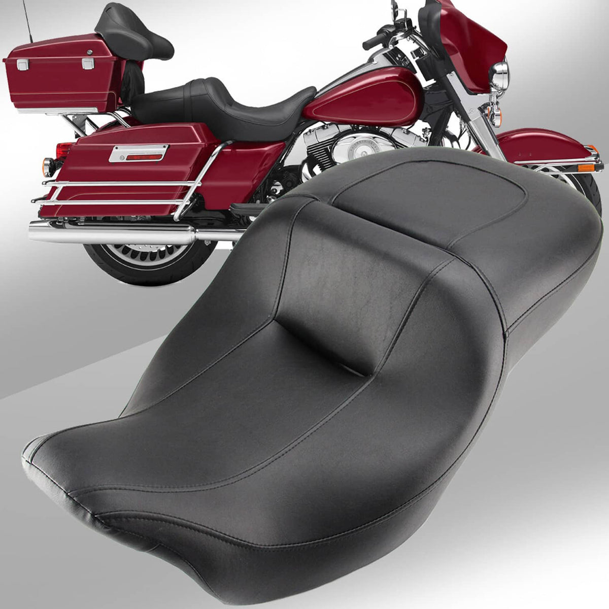 Solidspare Rider & Driver Passenger Seat 2Up For 2008-Up Harley Electra Glide Ultra Limited