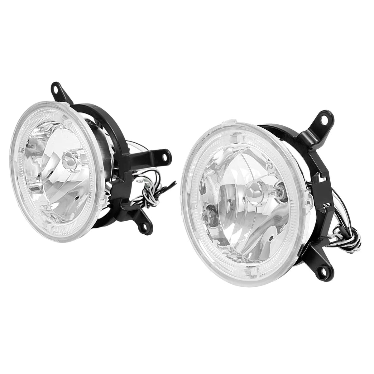 Solid Spare For Ford Mustang GT 2005-2009 Clear Halo Fog Lights Driving Bumper Lamps Pair