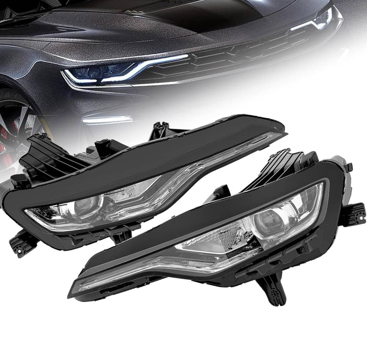 Solidspare Pair DRL Headlight w/LED Left+Right For 2019-2024 Chevy Camaro LS/RS/SS 84756147