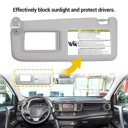 Solidspare Gray Sun Visor W/ Mirror for 2013-18 Toyota RAV4 74320-42595-B1 Left Driver Side