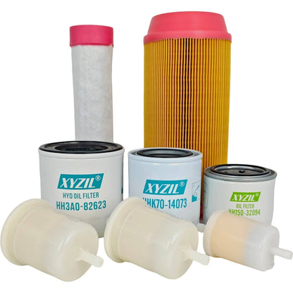 Solid Spare Filter Kit Fit for Kubota Oil Inline Fuel Outer Inner Air HST Hydraulic Filter