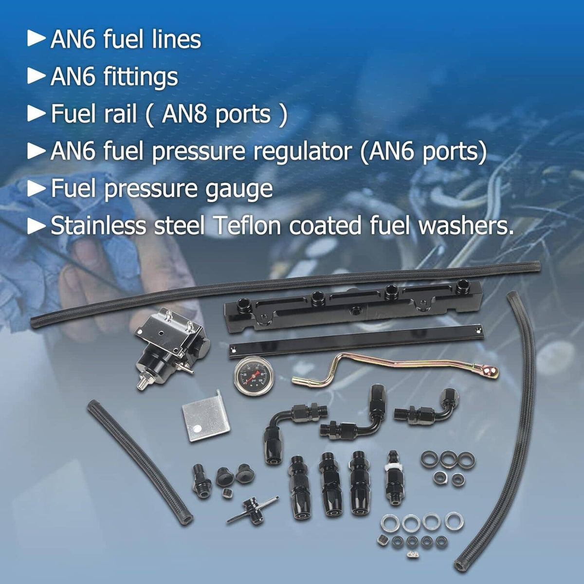 Solidspare K20 K24 Tucked Fuel Line System Kit for K-Series K-Swaps DC2 EG EK Civic Integra