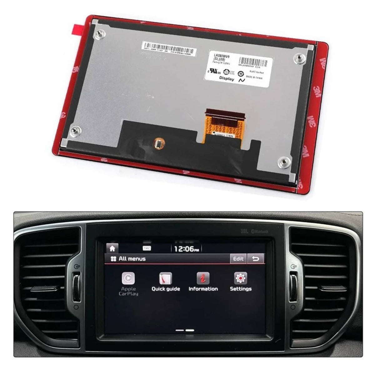 Solidspare 8" Lcd Display Touch Screen For Hyundai Kia LA080WV9-SL02 SL04 SL0