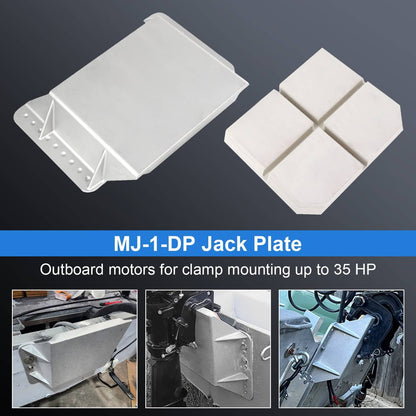 Solidspare MJ-1-DP Jack Plate 4'' Setback Small Engine Jack Plate for Outboard Up to 35HP
