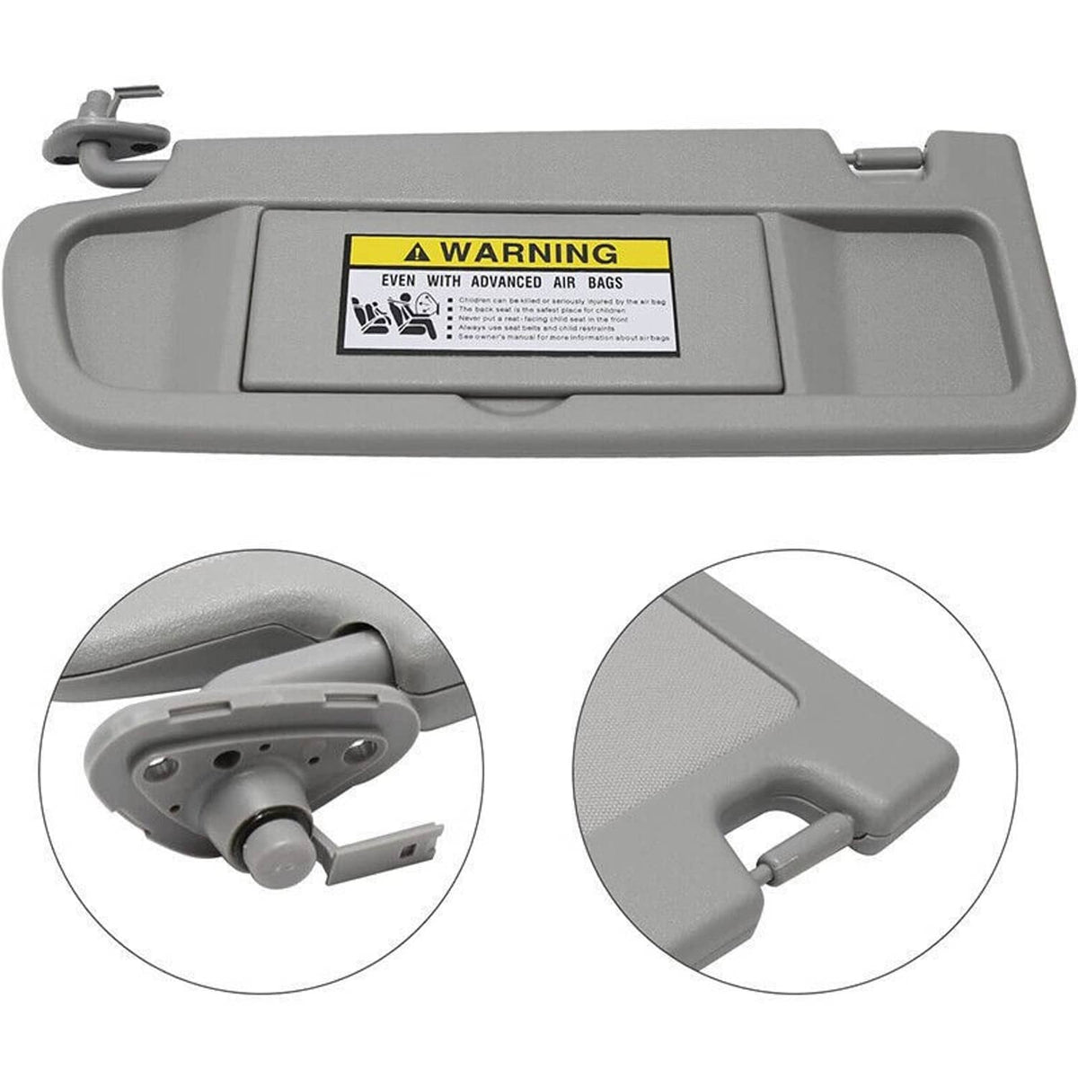 Solidspare Sun Visor Left Driver Side for Honda Civic 2006-2011 Light Gray 83280-SNA-A01ZC