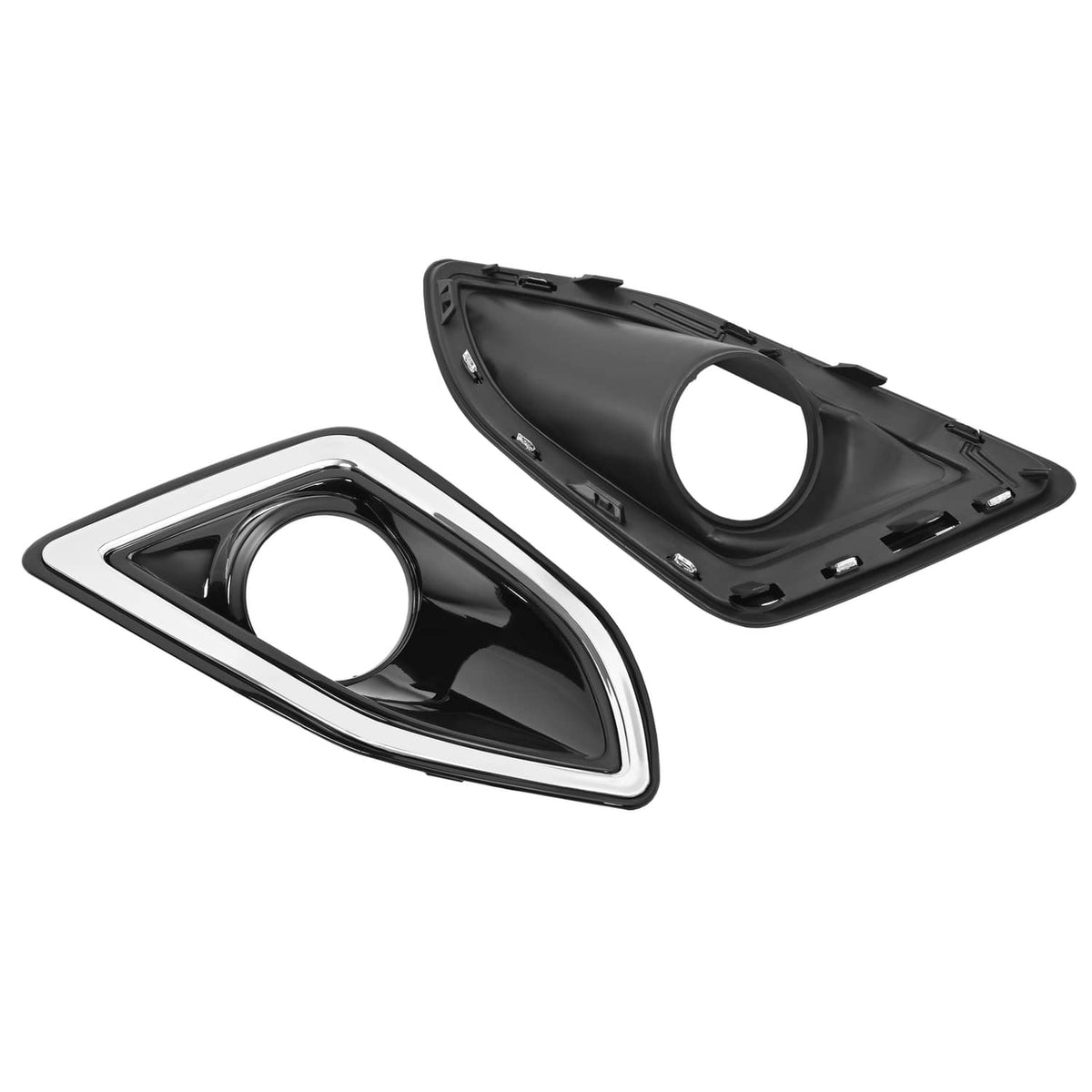 Solid Spare Fog Light Trim Bezel Cover Left & Right Pair For Ford Edge 2015 2016 2017 2018