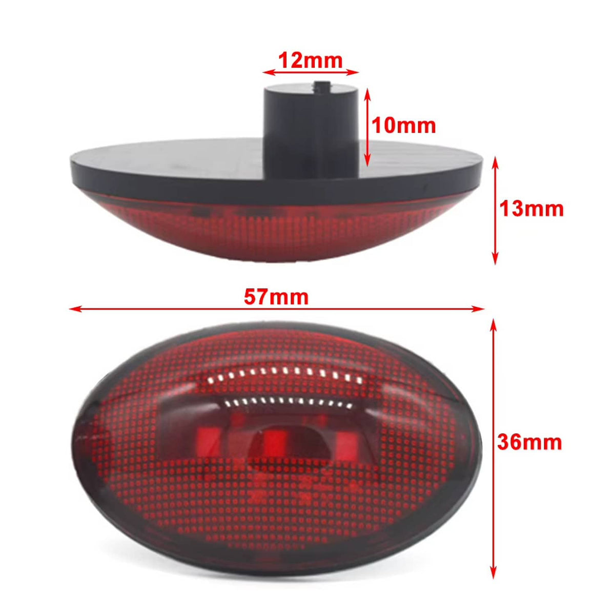Solid Spare For 1999-2010 Ford F350 F450 Amber/Red Side Fender Marker Dually Bed LED Light
