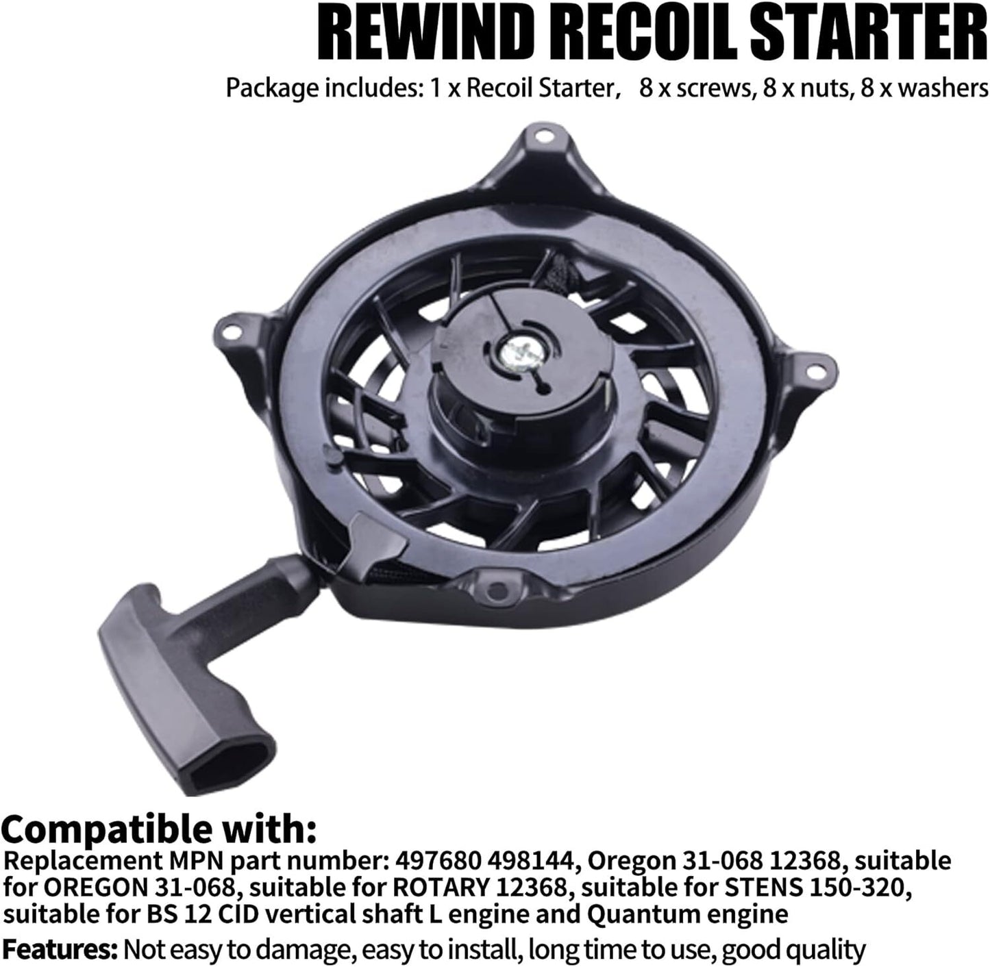 RECOIL STARTER FITS Briggs & Stratton 497680 099772 099777 110600 111600 111600