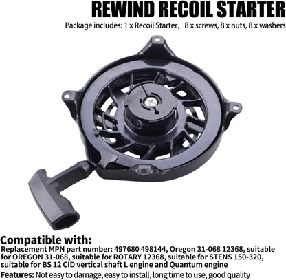 RECOIL STARTER FITS Briggs & Stratton 497680 099772 099777 110600 111600 111600