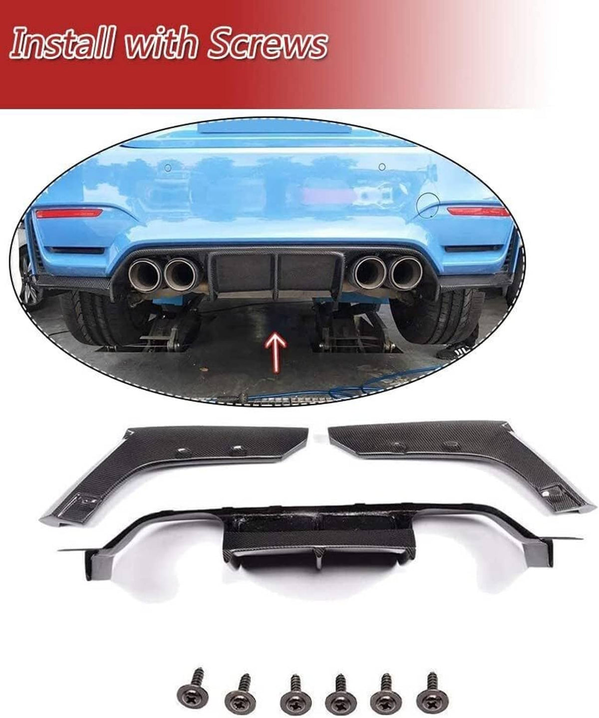 Solidspare Carbon Fiber Color Rear Bumper Diffuser Lip For 2015-2020 BMW F80 M3 F82 F83 M4