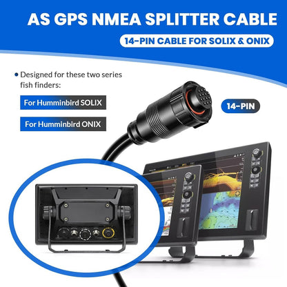 Solidspare for 720080-1 AS GPS NMEA Splitter Cable, for Humminbird SOLIX & ONIX Fish Finder