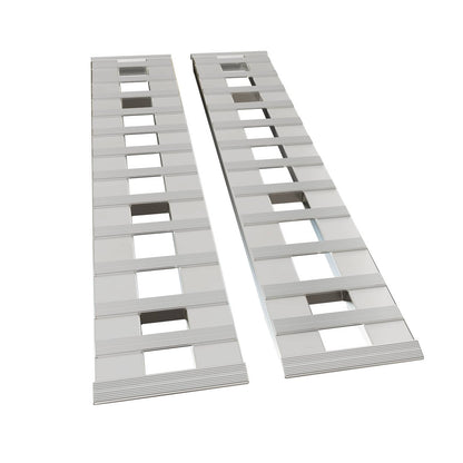 Solidspare 8500Lbs 72" X 15" Aluminum Hook Ramps Car Trailer Truck 1 Pair Ramps Hook End