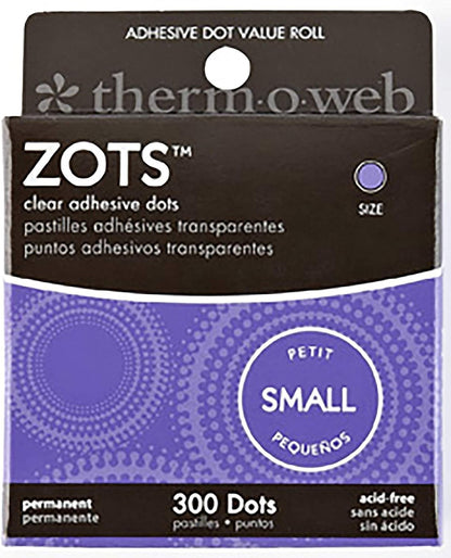 Thermoweb Zots Clear Adhesive Dots-Small 3/16" x 1/64" Thick 300 Pkg