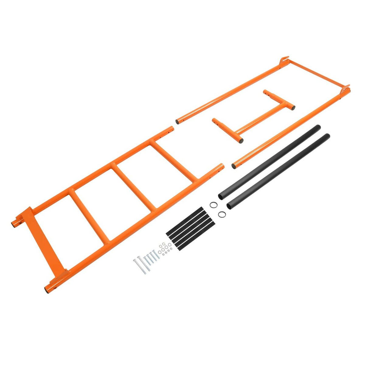 Solid Spare Flatbed Trailer Access Ladder Orange 5 Step For 48 Inch Rail Mount Powder Coated