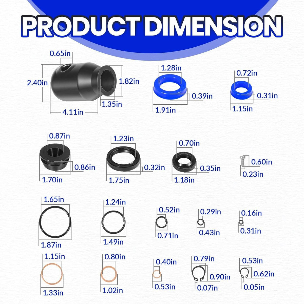 Solidspare 200064-901 Hydraulic Seal Rebuild Kit for Multiton Pallet Jack TM, M or J Series