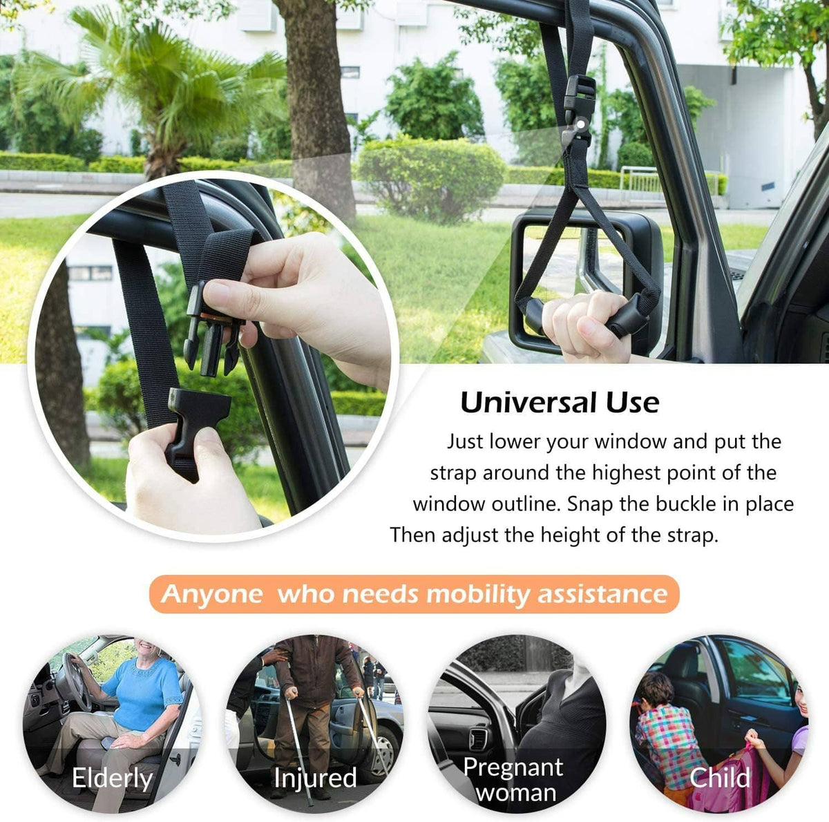 Solid Spare Auto Cane Car Grab Handle Adjustable Standing Aid Vehicle Assist Grip Handle