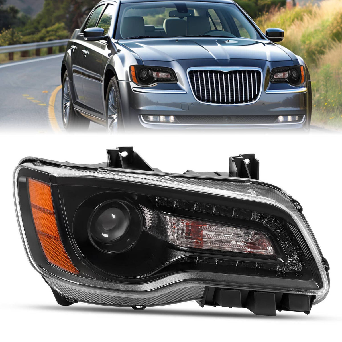 Solid Spare Passenger Projector Headlight Clear Lens For Chrysler 300 2011-2023 #68085416AF