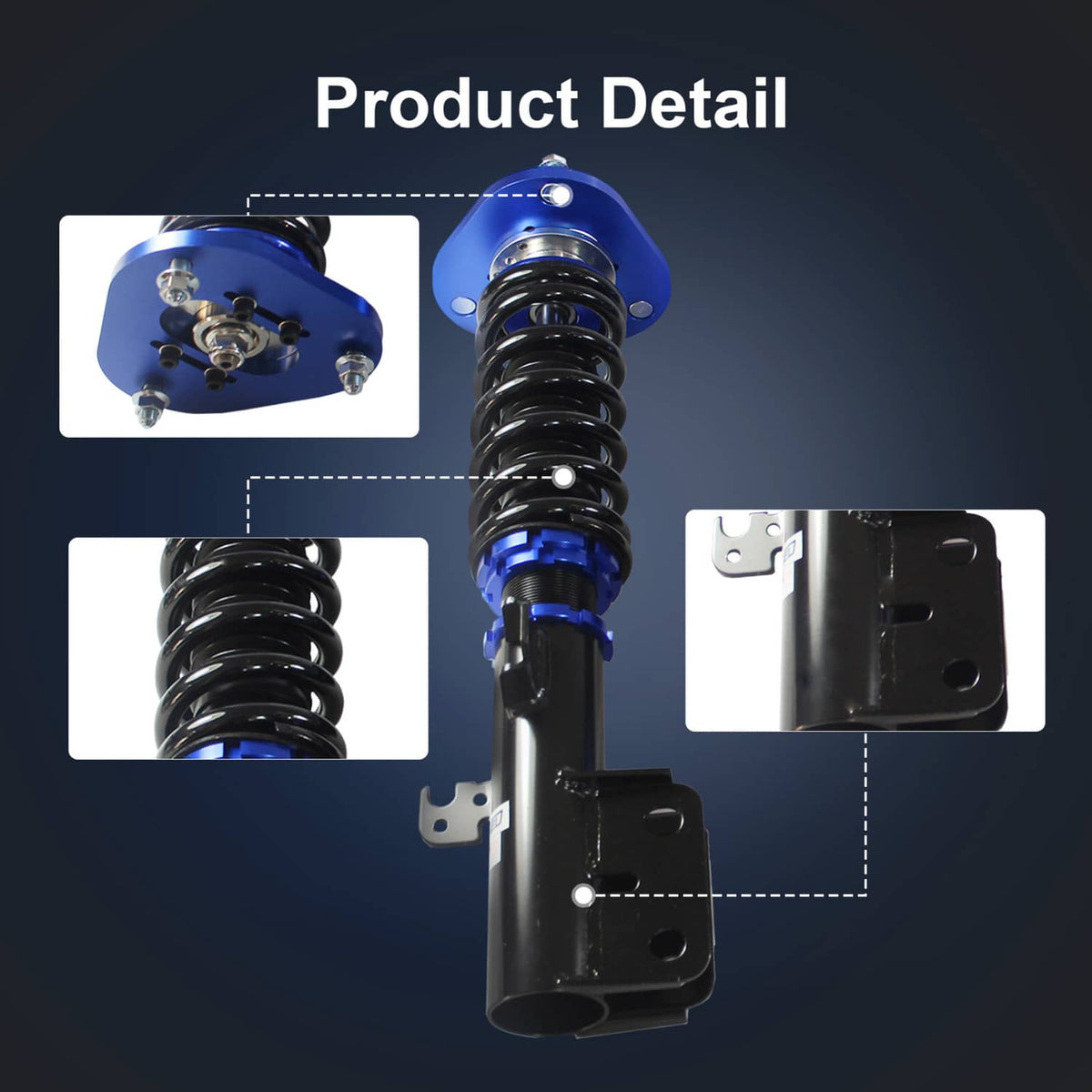 Solidspare Front & Rear Suspension Coilover Struts Coils Shocks Kit For Scion TC 2005-2010