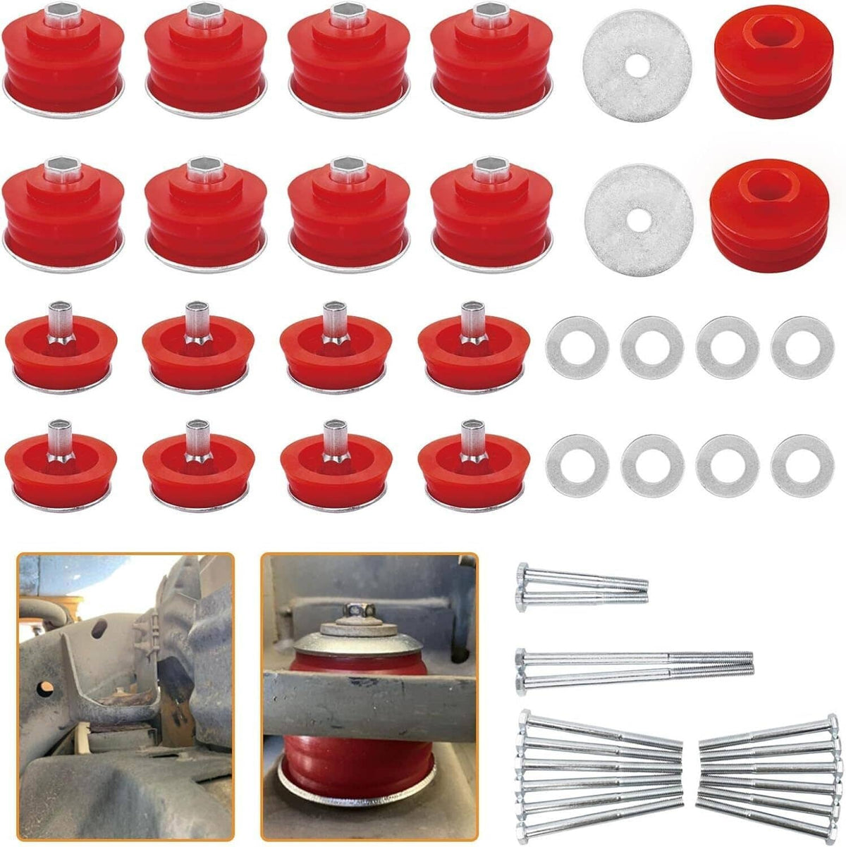 Solidspare Body Cab Mount Bushings Kit for 1999-2007 Ford F250 F350 Super Duty KF04058BK