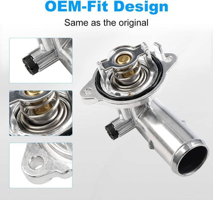 Solidspare Aluminum Upgrade Coolant Thermostat Housing For 2012- 2018 Jeep Wrangler JK 3.6L