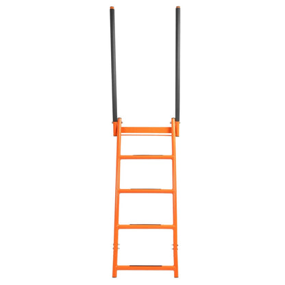 Solid Spare Flatbed Trailer Access Ladder Orange 5 Step For 48 Inch Rail Mount Powder Coated