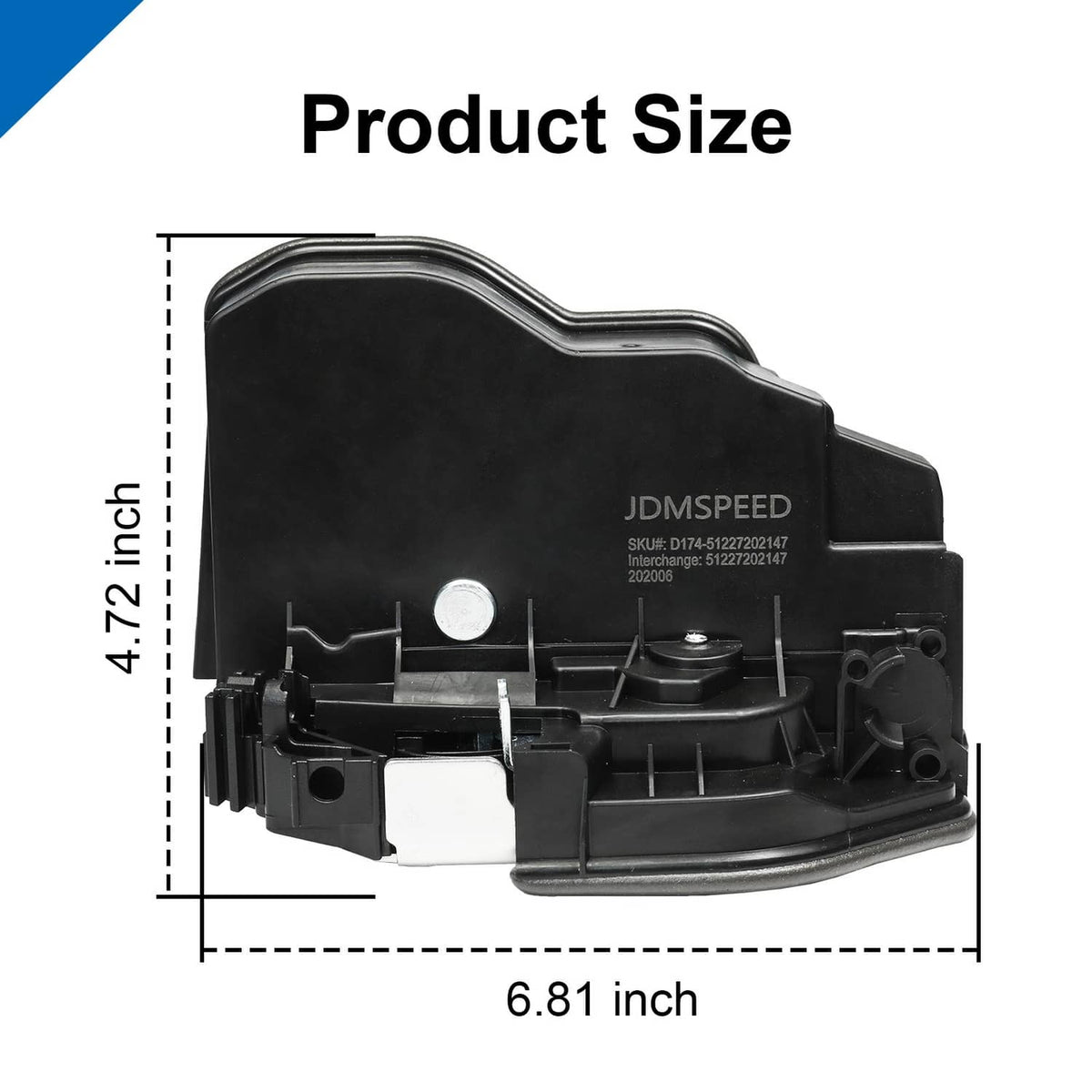 Solidspare 51227202147 Rear Left Power Door Lock Latch Actuator Fit For BMW E60 E90 SM2031