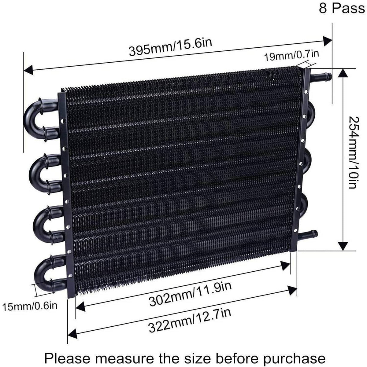 Solidspare New 8 Rows Aluminum Remote Transmission Oil Cooler Radiator Converter Kit