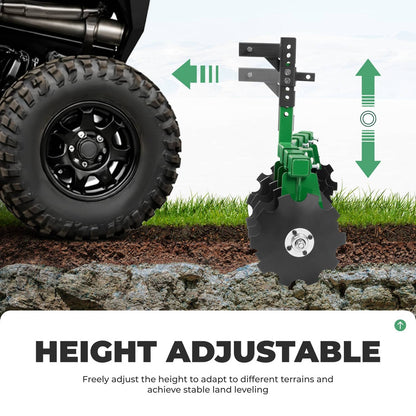 Solidspare Disc Harrow Plow 35" For ATVs UTVs Garden Tractors 2" Receiver Hitch W/ 8 Blades