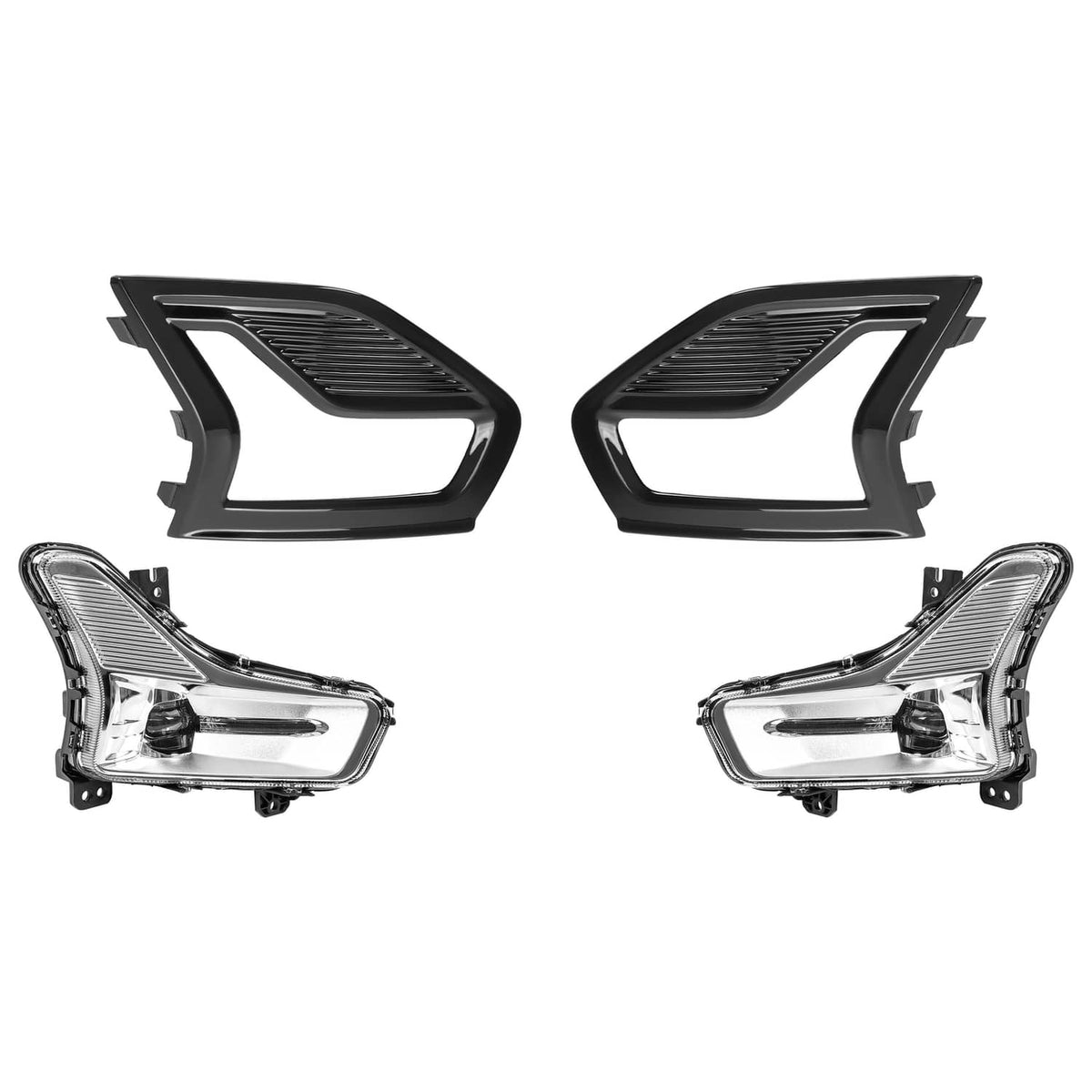 Solid Spare For Ford Fusion 2019-2020 LED Fog Lights Driving Lamps w/Bezel Wiring Left+Right