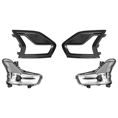 Solid Spare For Ford Fusion 2019-2020 LED Fog Lights Driving Lamps w/Bezel Wiring Left+Right