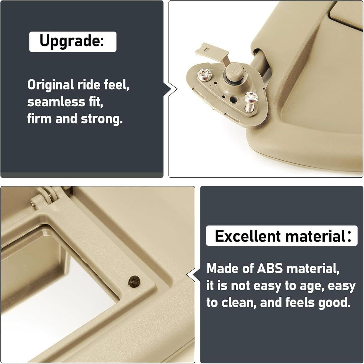 Solidspare 2Pcs Beige Sun Visor Left & Right Visor Kit For 2006-2011 Honda Civic Visors