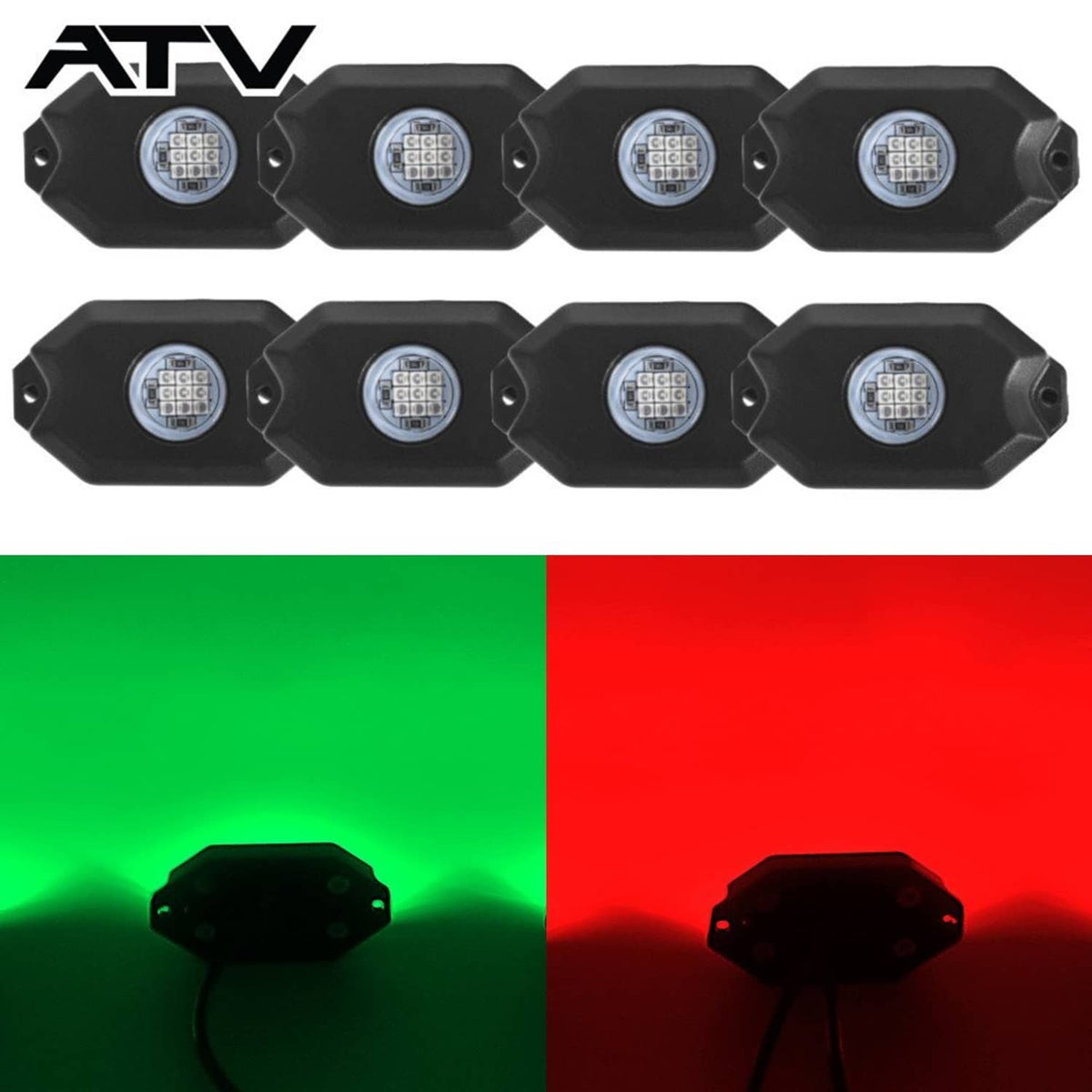Solidspare 8x Pods RGB LED Rock Light Offroad Wireless Bluetooth APP Music Controller