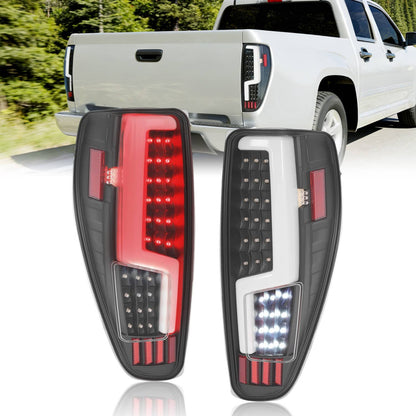 Solid Spare Black For 2004-2012 Chevy Colorado GMC Canyon LED Tube Tail Lights Brake Lamps