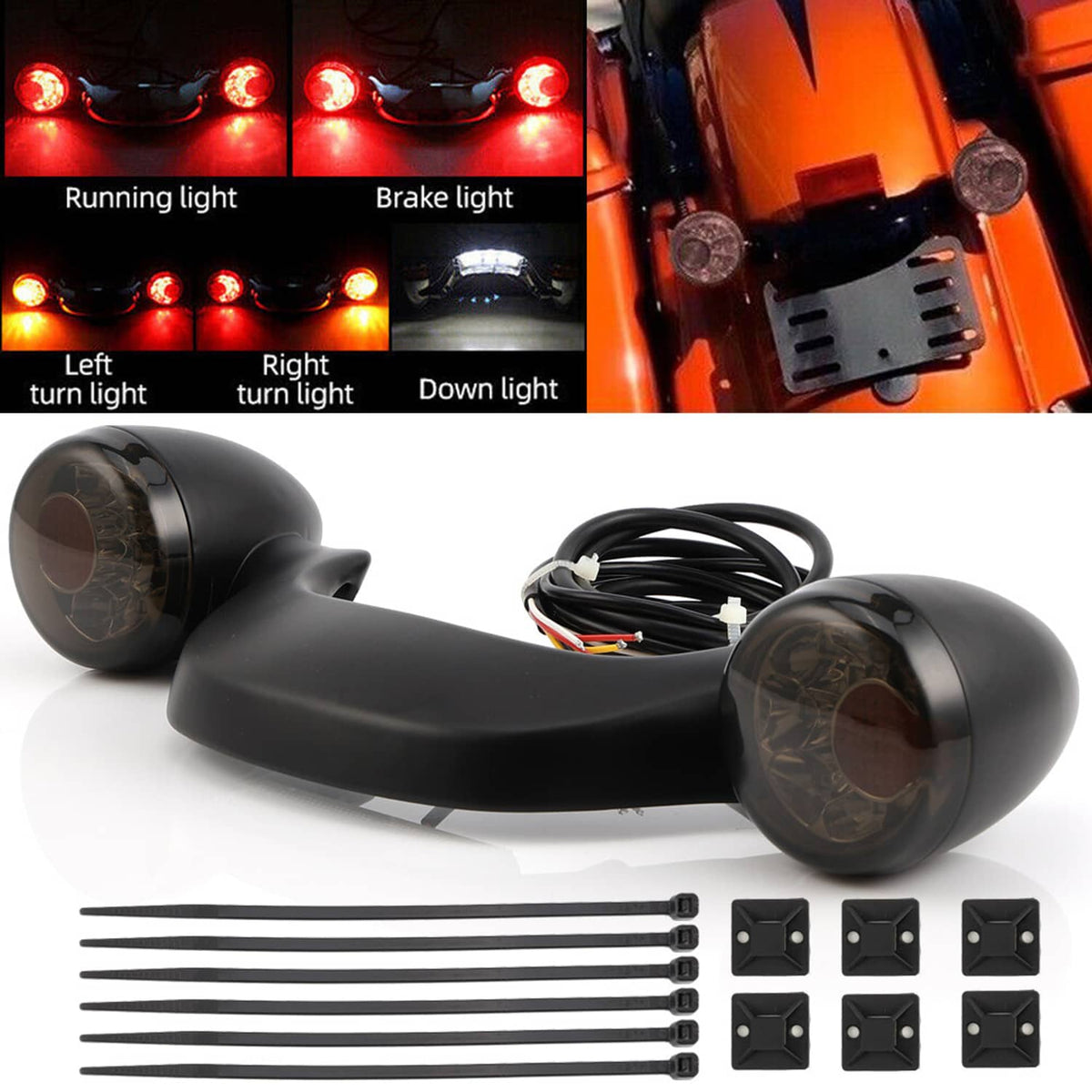 Solidspare Rear Turn Signal Brake Light Bar Fit For Harley Street Glide Road Glide 10 - 23