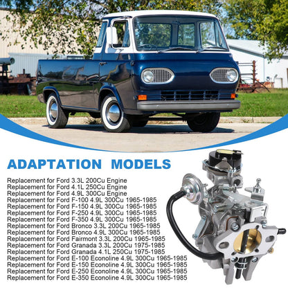 Solidspare Carburetor For Ford F100 F150 4.9L 300 Cu 1-barrel Carby w/ Electric Choke 65-85
